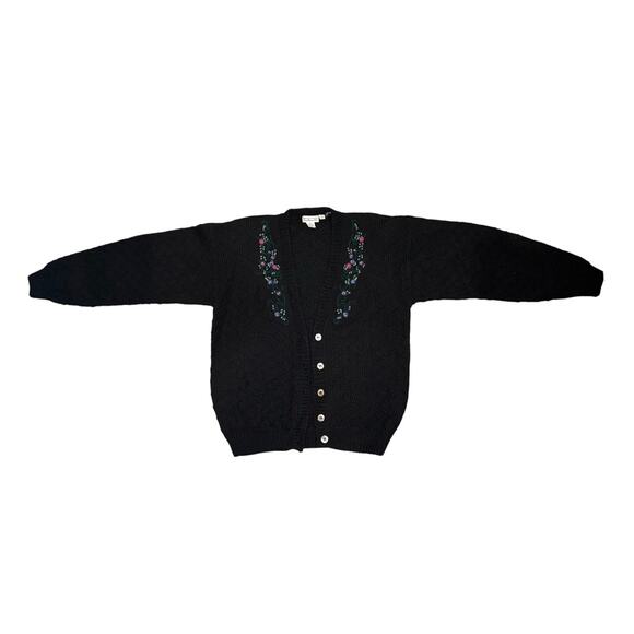 Talbots 100% Wool Hand Knit V Neck Cardigan Sweater Size Medium - Picture 4 of 6